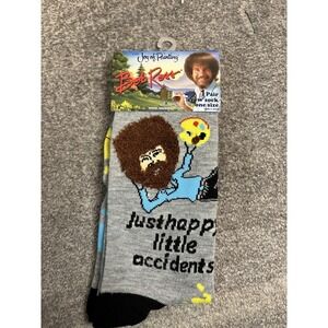 Bob Ross Socks One Size Fits Most NWT Happy Little Accidents Hippie Artsy Art
